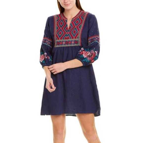 Johnny Was Dresses & Skirts - Johnny Was Annaliese Embroidered Linen Shift Dress